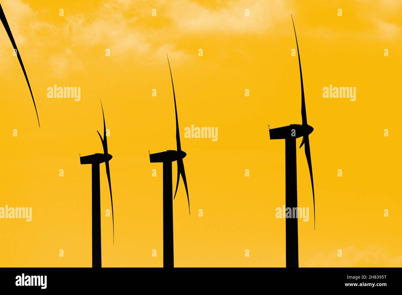 Windmills producing renewable electric energy Andalusia, southern Spain Stock Photo