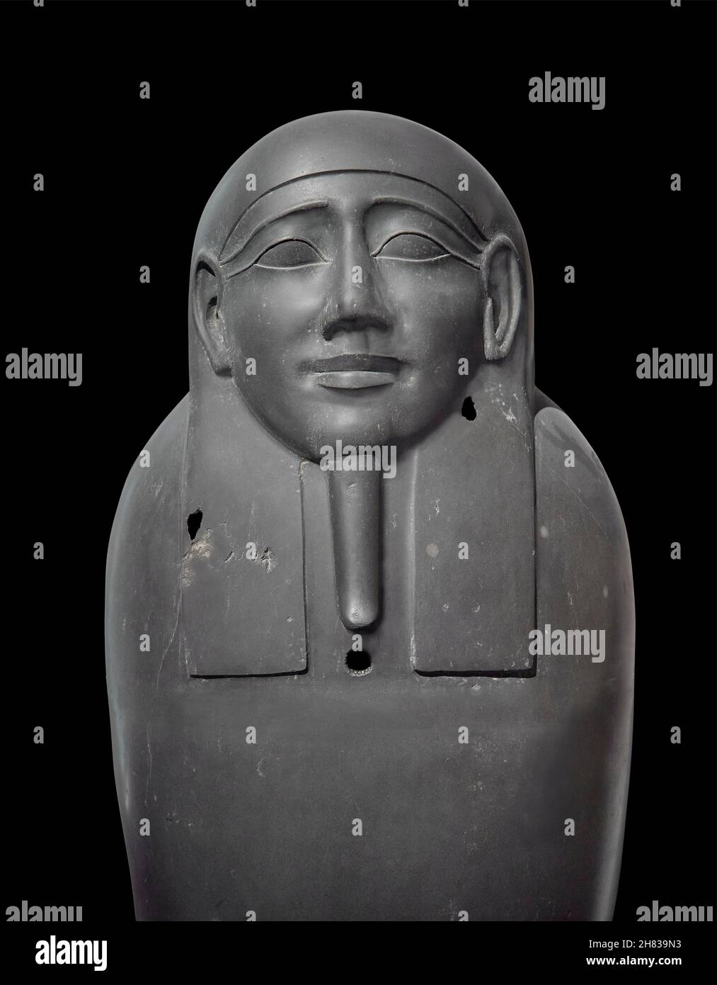 Ptolemaic Egyptian stone sarcophagus coffin, 2nd cent BC, Ptolemaic Period .Kunsthistorisches Muesum Vienna AS 5149, Stock Photo