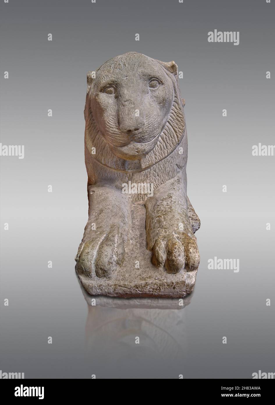 Ancient Egyptian statue of a recumbent lion , 350 BC, 30th Dynasty