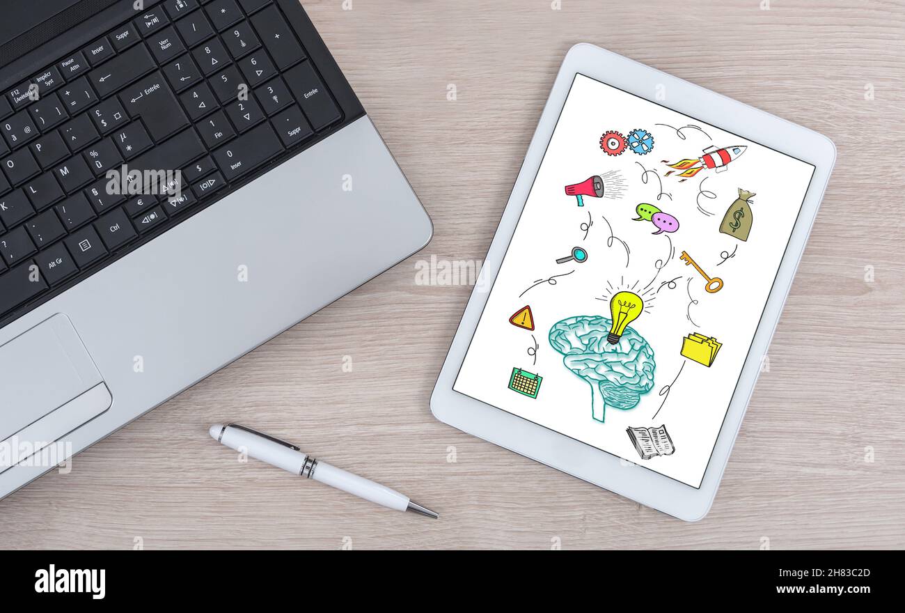 Business idea concept shown on a digital tablet Stock Photo