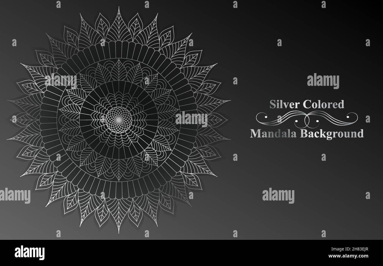 Vector - Gold mandala on black background. Ethnic vintage pattern. Stock Vector