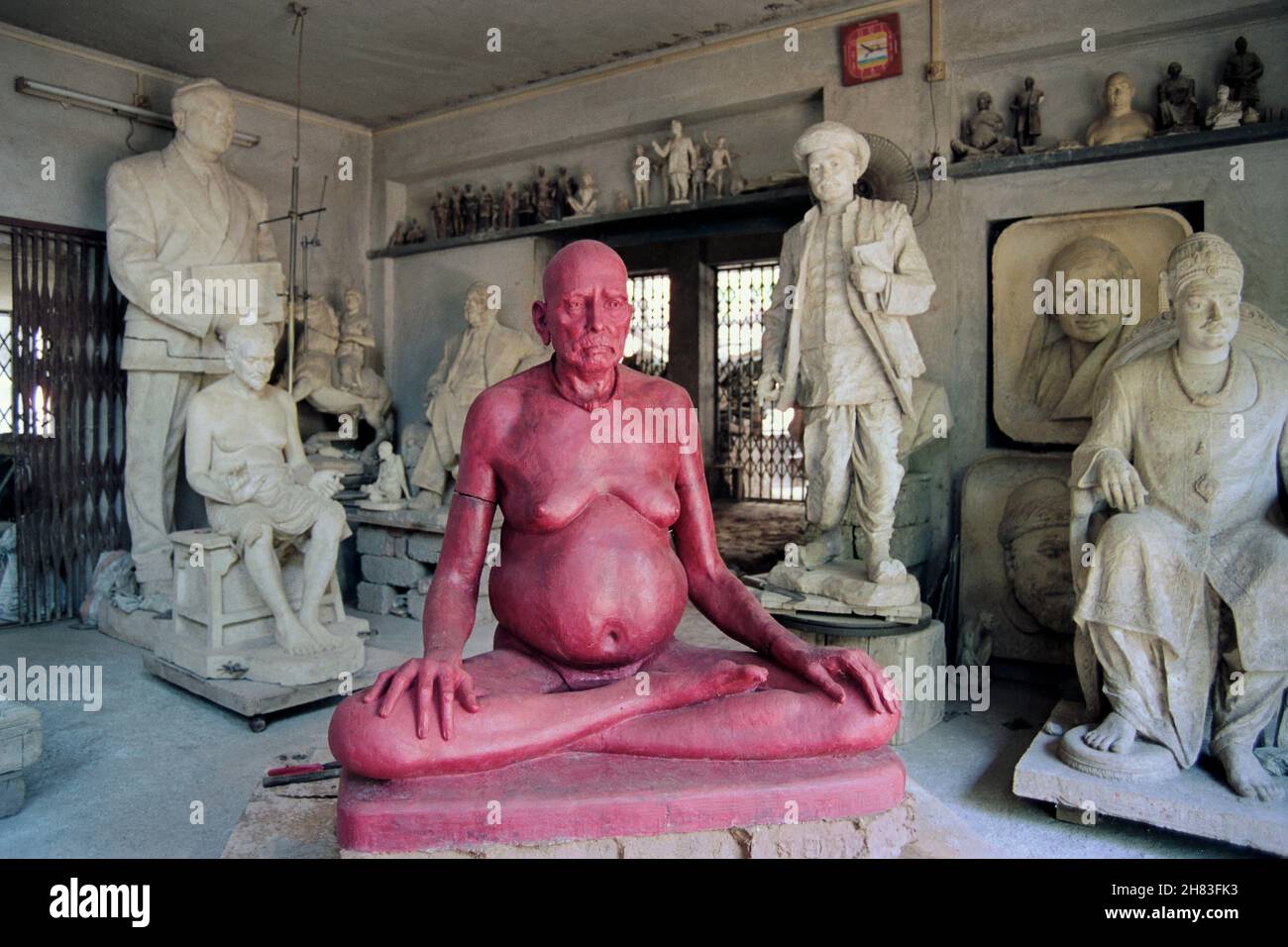 Statues in wax and plaster of paris in the studio Mumbai Maharashtra