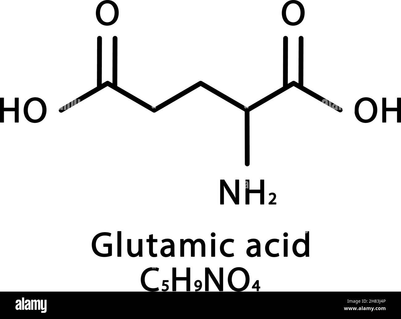 Chemistry chemical formula glutamate Banque d'images détourées - Alamy
