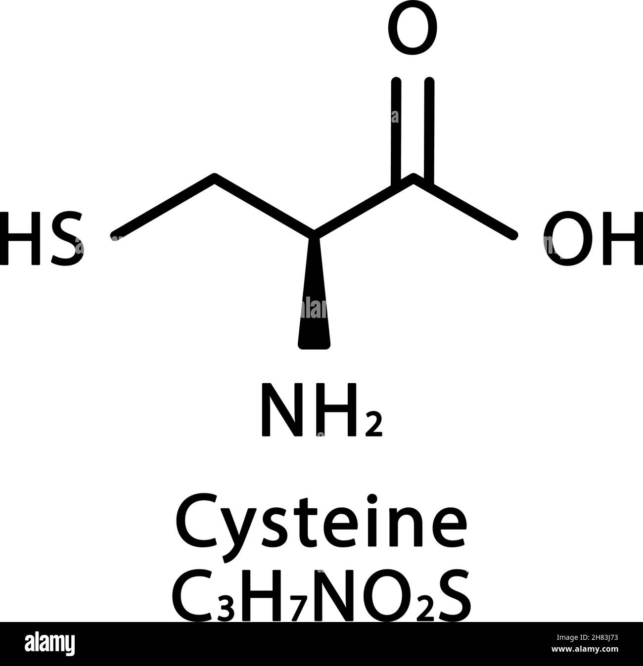 Cysteine molecular structure. Cysteine skeletal chemical formula ...