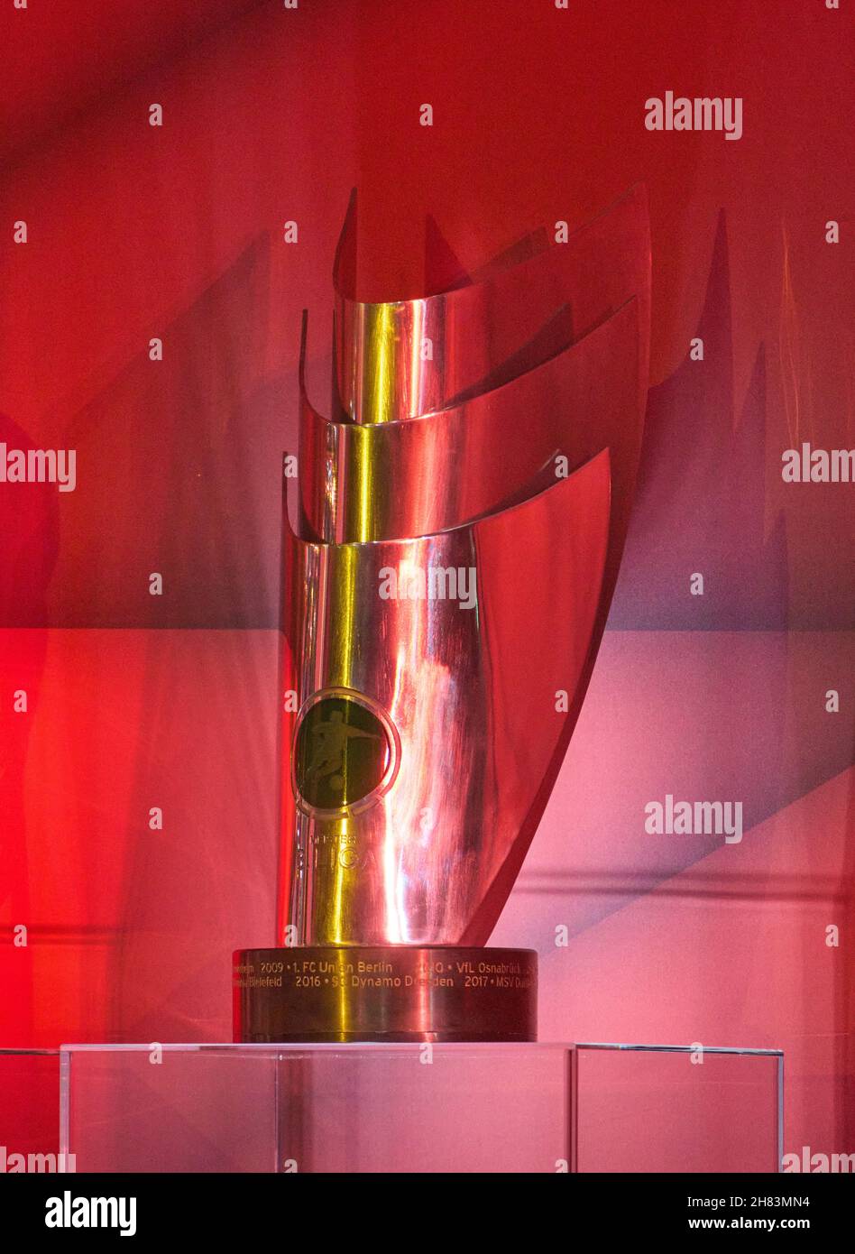 All important trophies: Pokal Meister 3.Liga FCBII at the annual general Meeting of  FC BAYERN MÜNCHEN in Audi Dome Munich, November 25, 2021,  Season 2021/2022,  © Peter Schatz / Alamy Live News Stock Photo