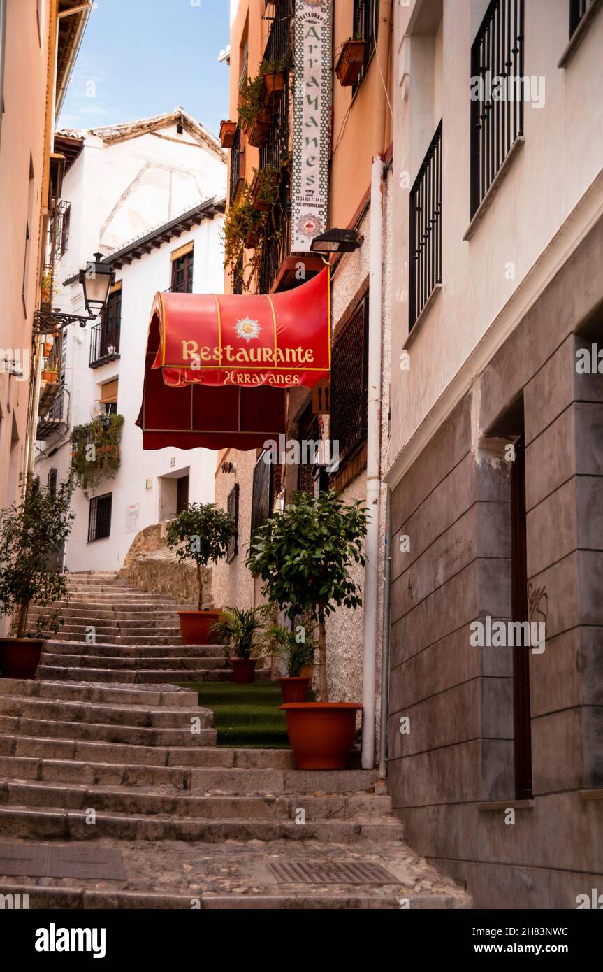 El Albacín Moorish quarter of Granada, Spain. Stock Photo