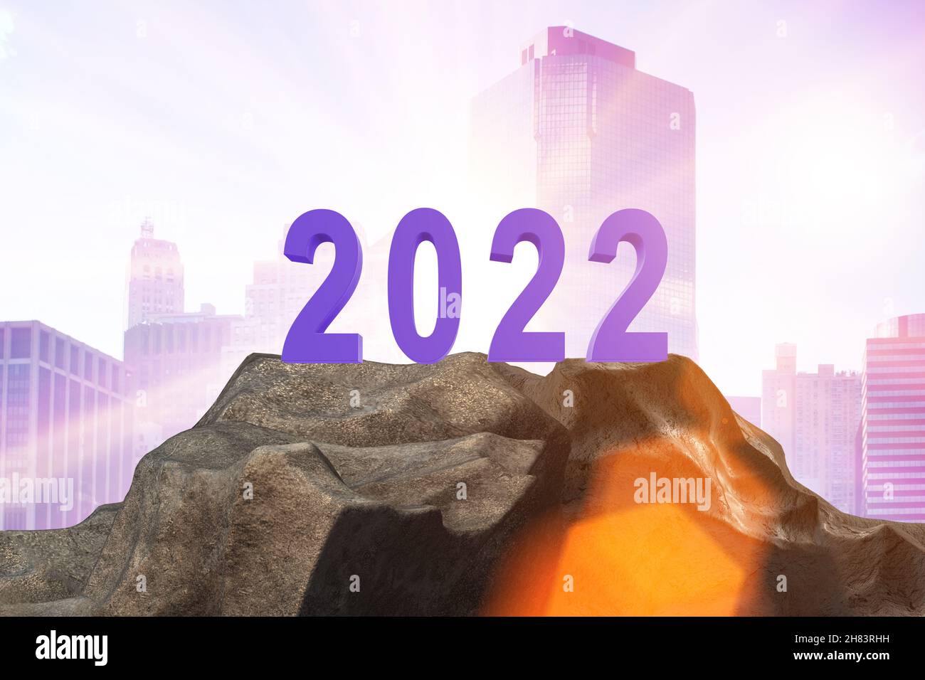Concept of transitioning from the year 2021 to 2022 Stock Photo - Alamy