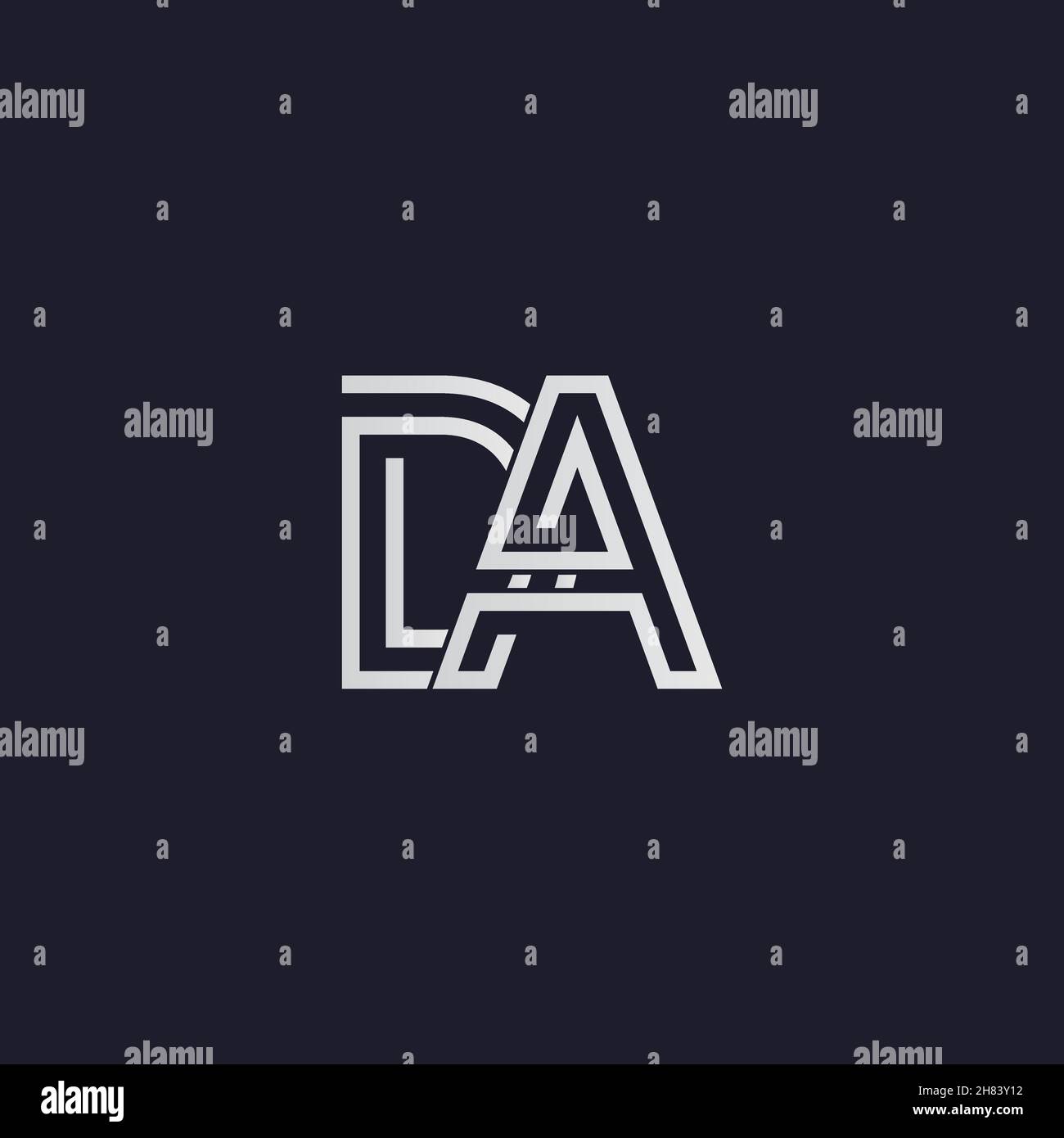 Professional Innovative Initial DA logo. Minimal elegant Monogram ...