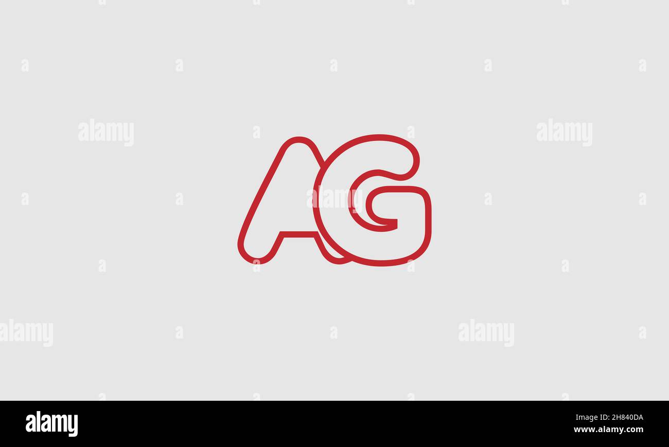 AG lines warp logo design letter icon made vector . Stock Vector