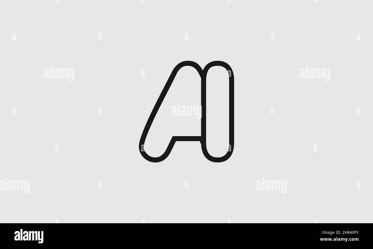 AI lines warp logo design letter icon made vector . Stock Vector