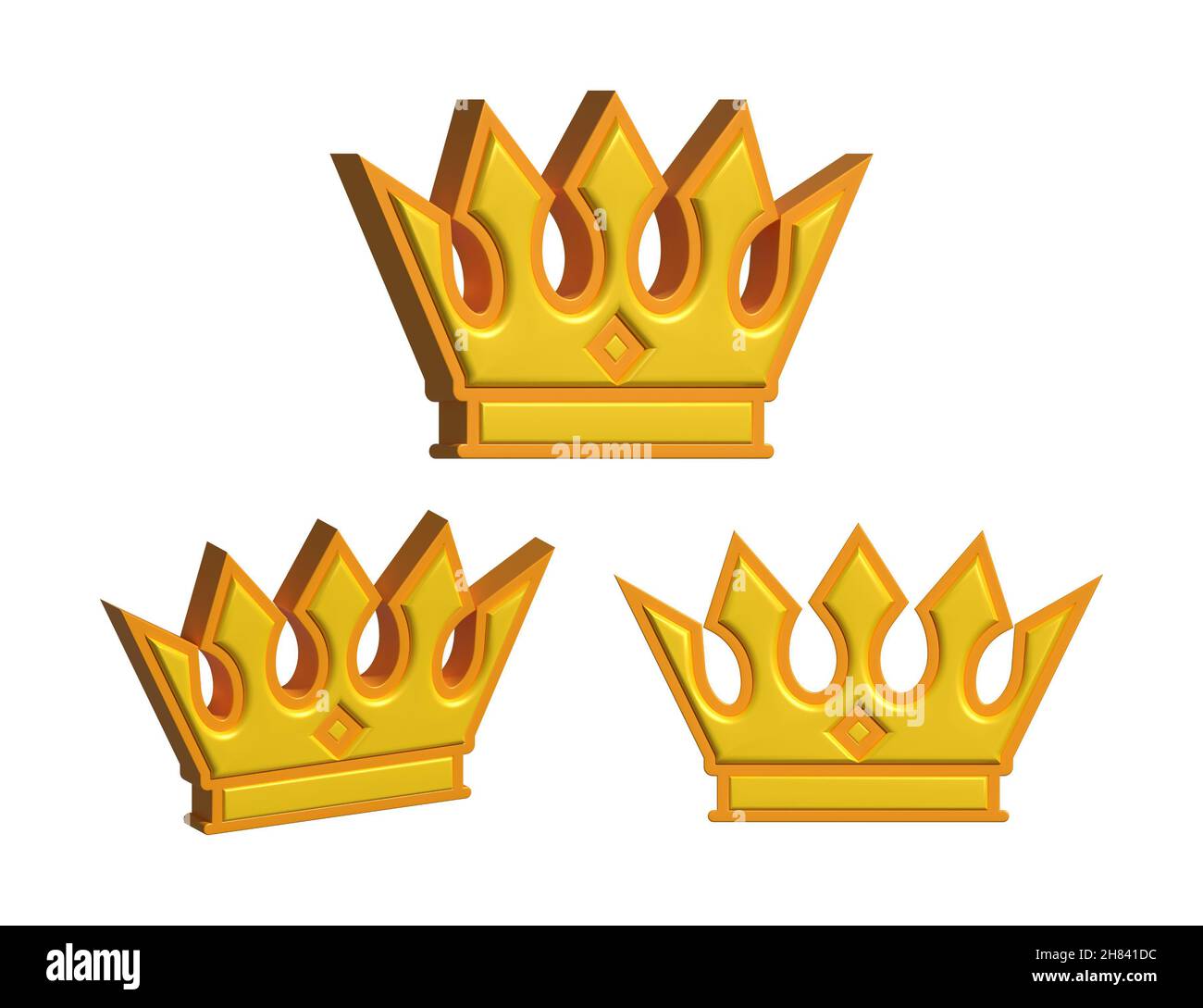 Crown of king isolated on white background. Gold royal icon ...