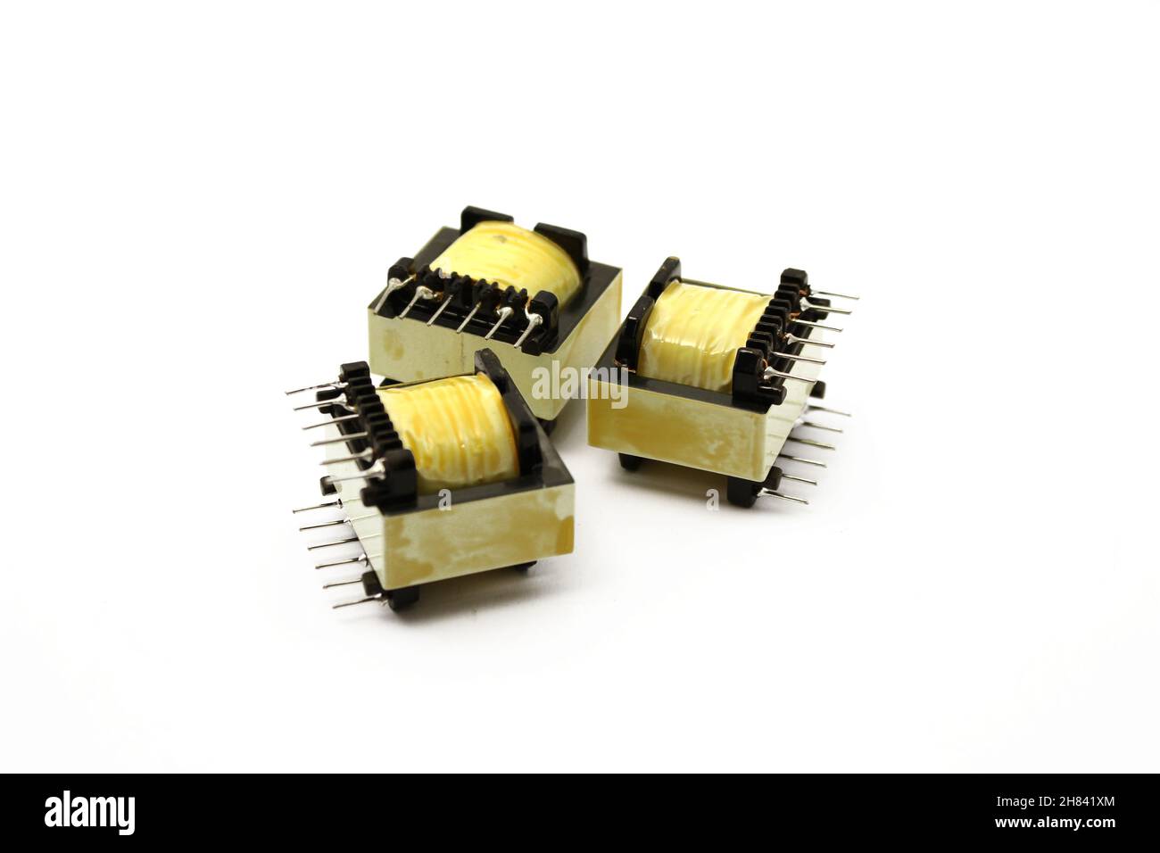 Power switch transformer isolated on white Stock Photo