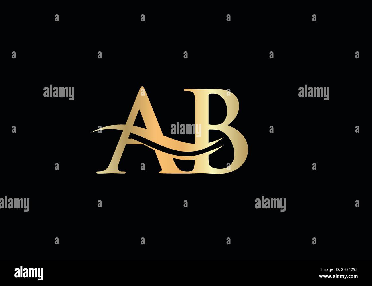 AB Linked Logo for business and company identity. Creative Letter AB