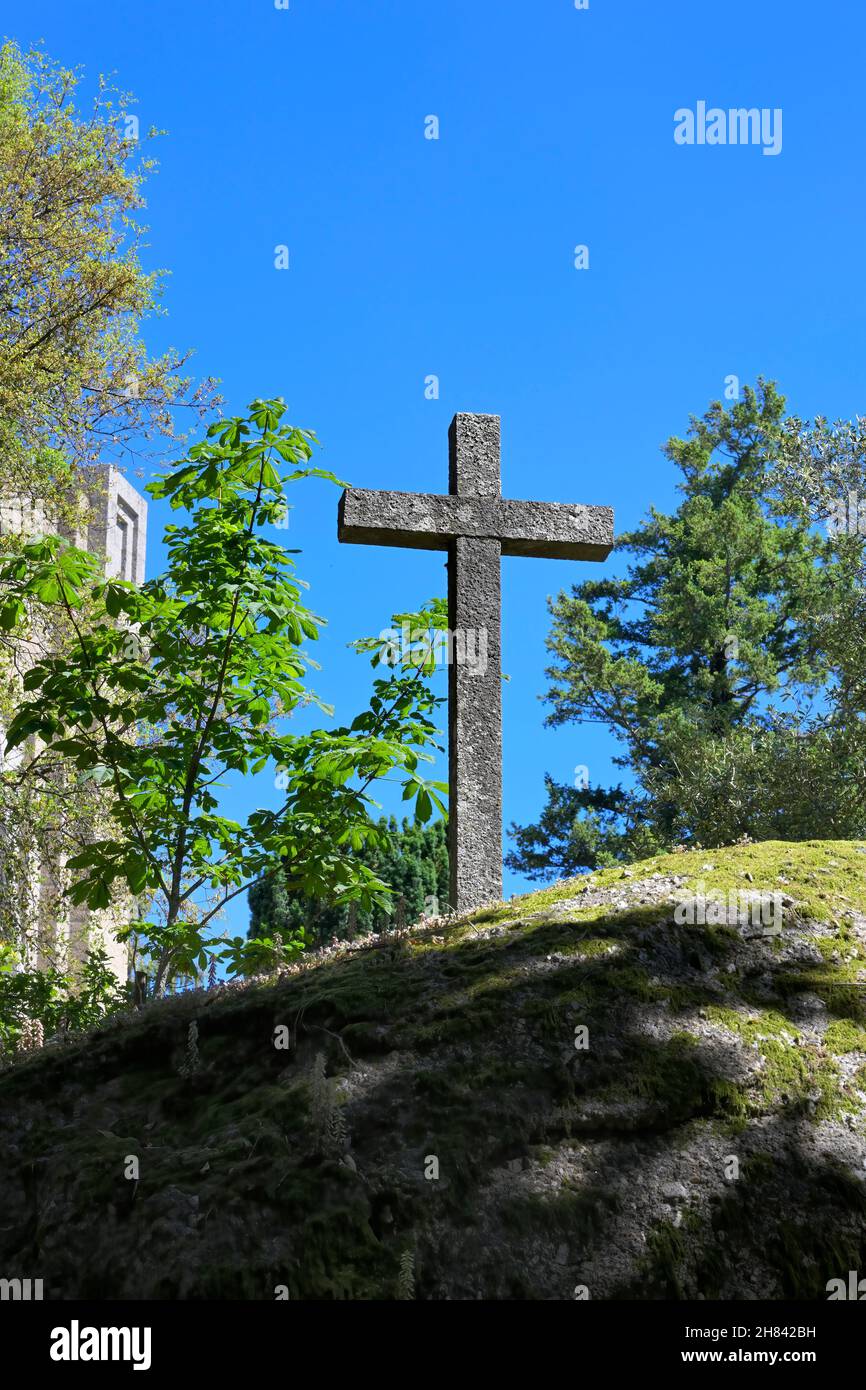 Monte de Santa Catarina, Cross, Guimaraes, Minho, Portugal Stock Photo