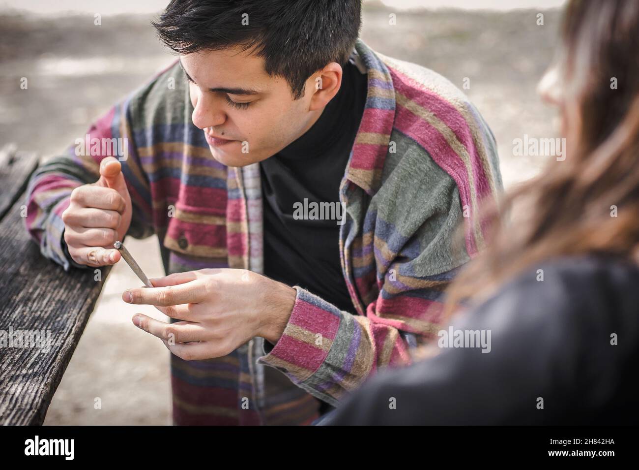 Young people smoking weed hi-res stock photography and images - Alamy