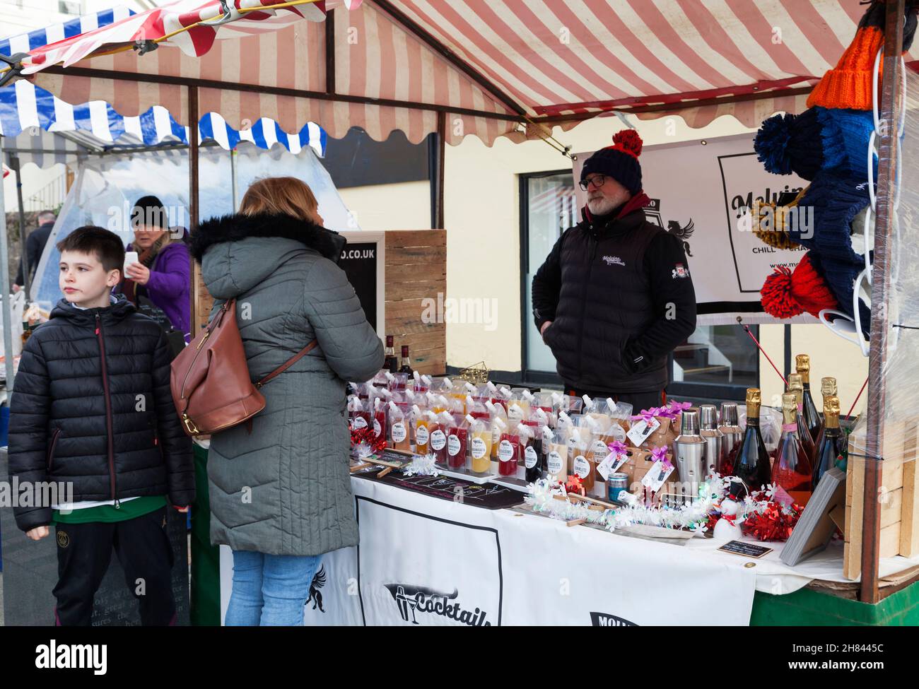Cocktail stall at Helensburgh Winter Festival, Scotland Stock Photo