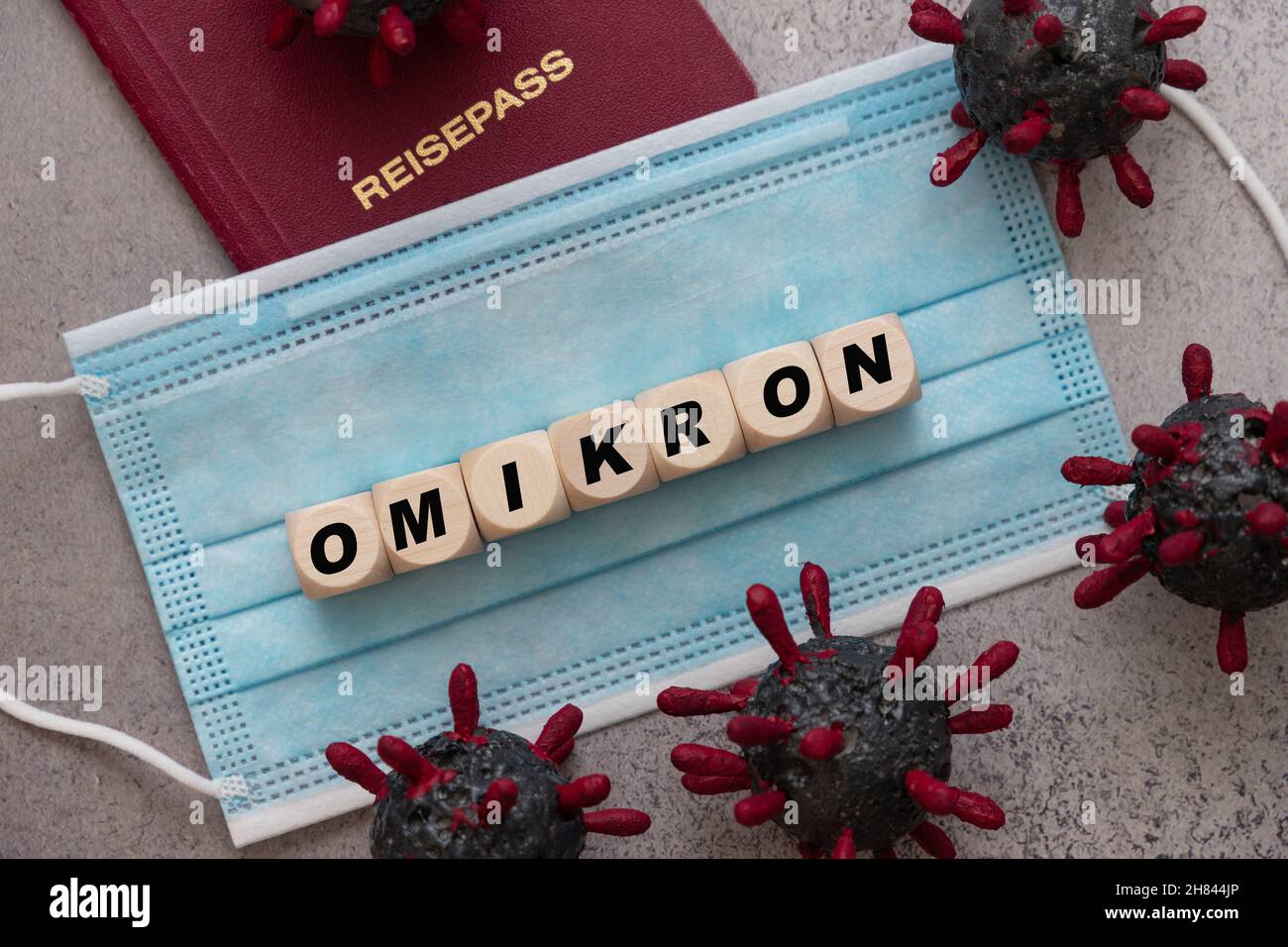 Omikron is the new type of corona virus from South Africa, marked as B.1.1.529 Stock Photo