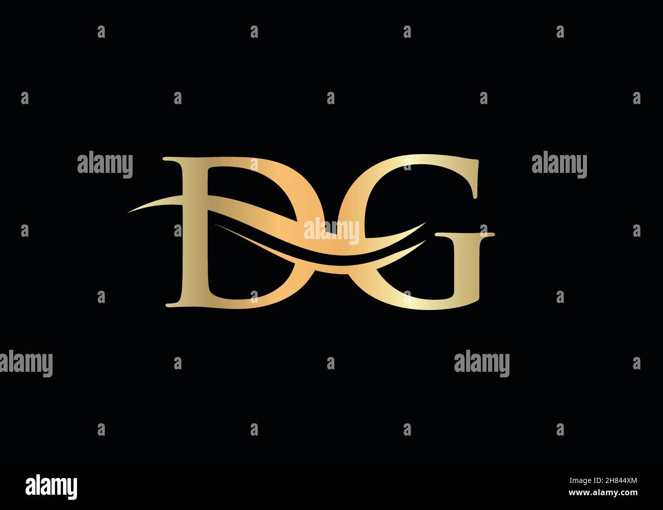 Creative DG letter with luxury concept. Modern DG Logo Design for business and company identity. Stock Vector