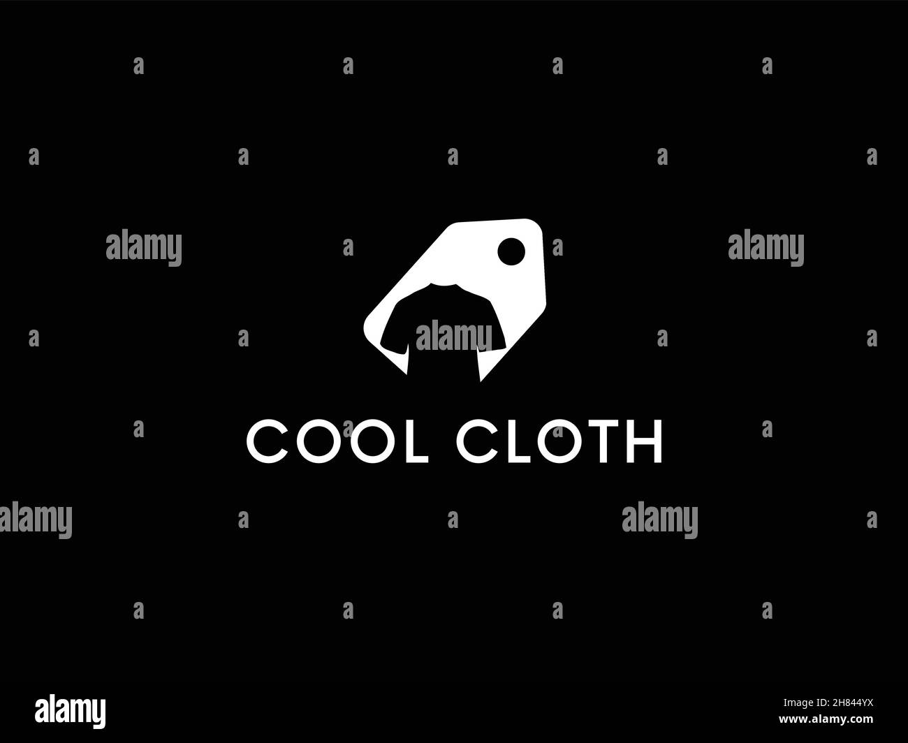 Black Minimalist Modern Cool Clothing Apparel Logo Design Stock Vector