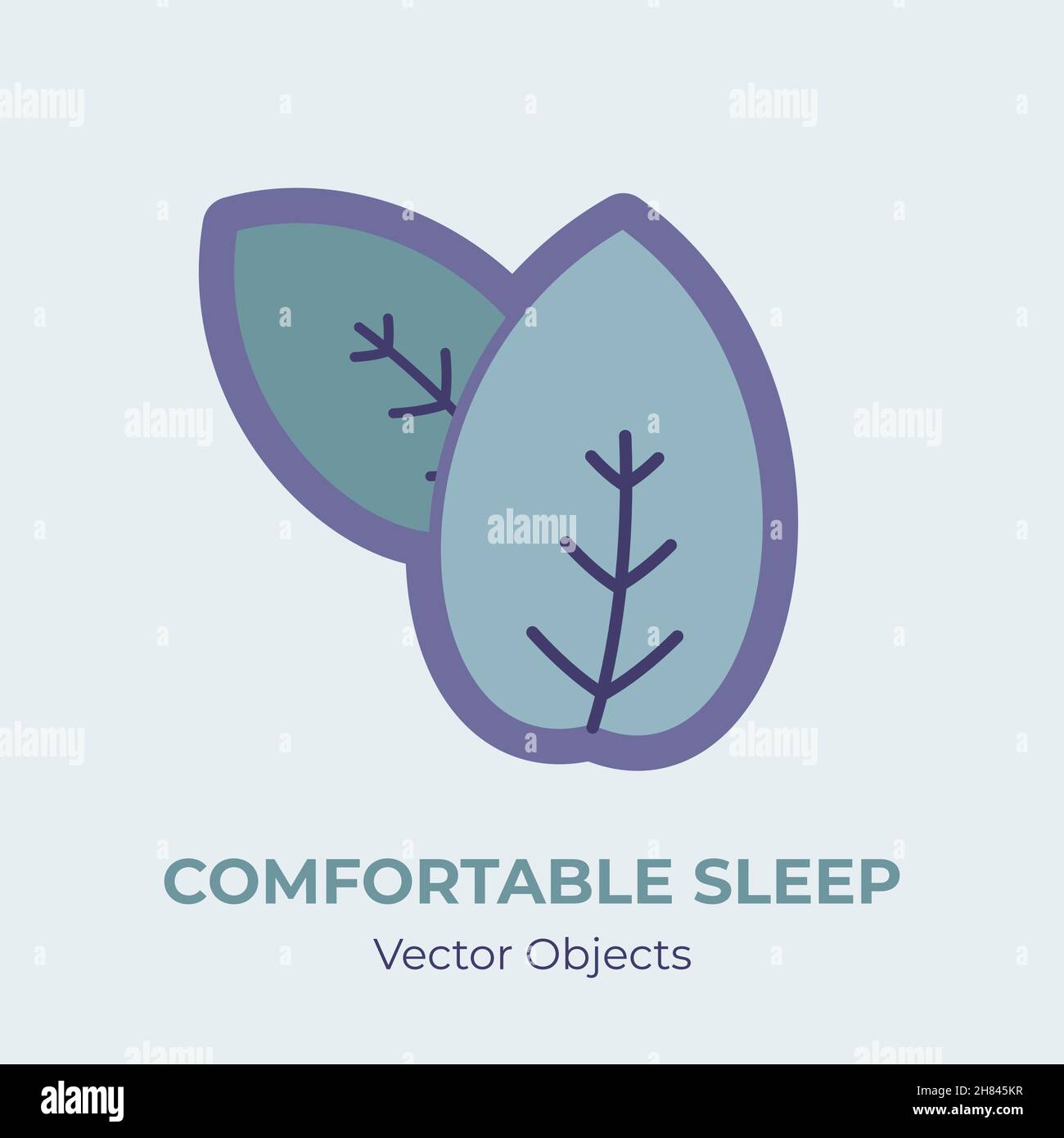 Peppermint leaves vector isolated. Peppermint for comfortable sleep illustration. Cartoon