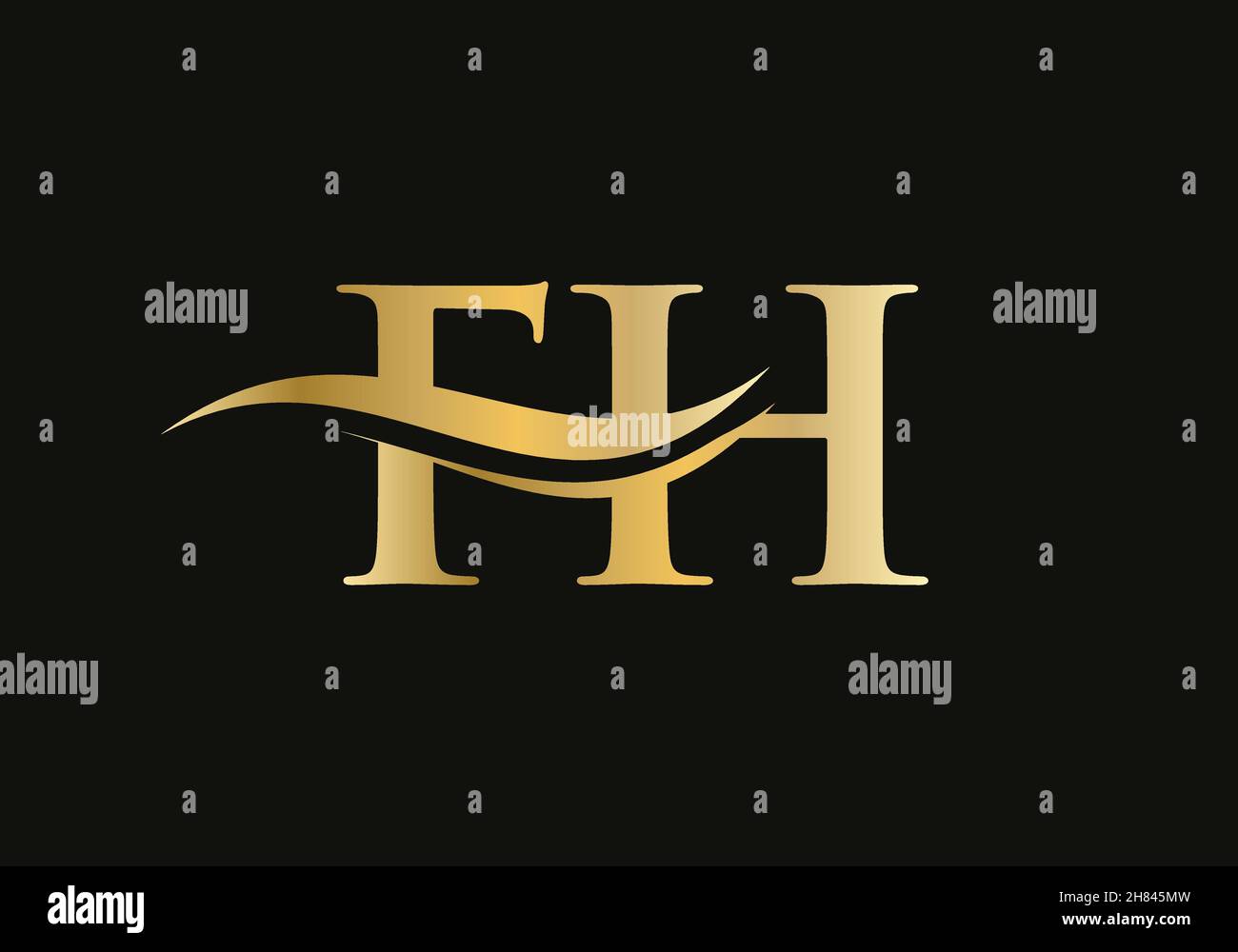 Initial monogram letter FH logo design Vector. FH letter logo design ...