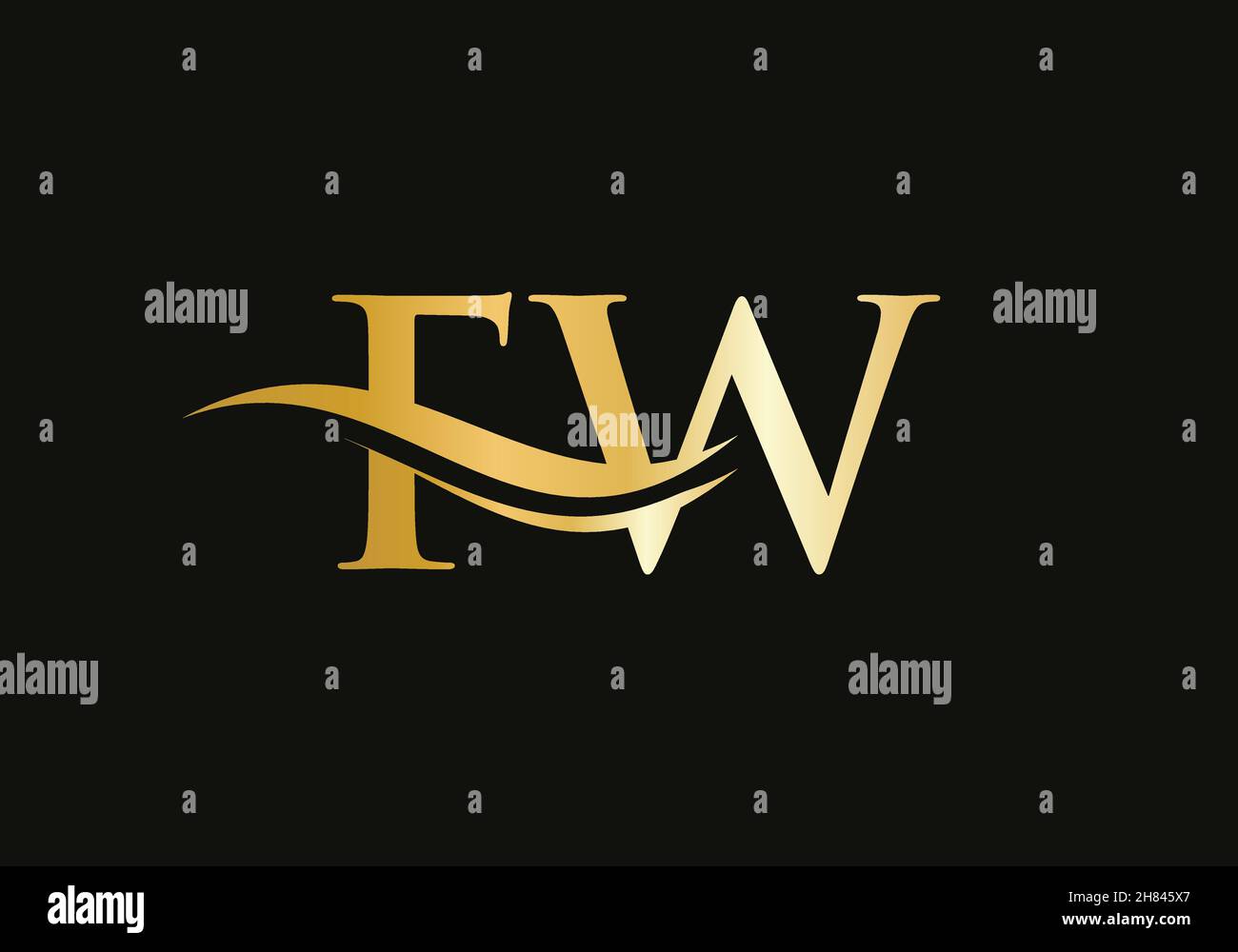 Initial Letter FW Linked Logo for business and company identity. Modern ...