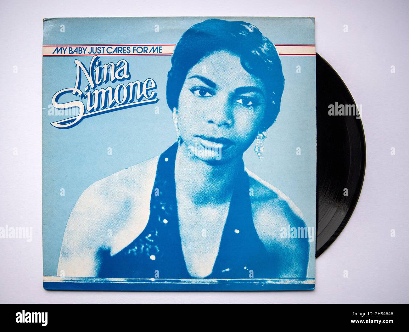 LP cover of the album My Baby Just Cares For Me by American singer Nina Simone Stock Photo