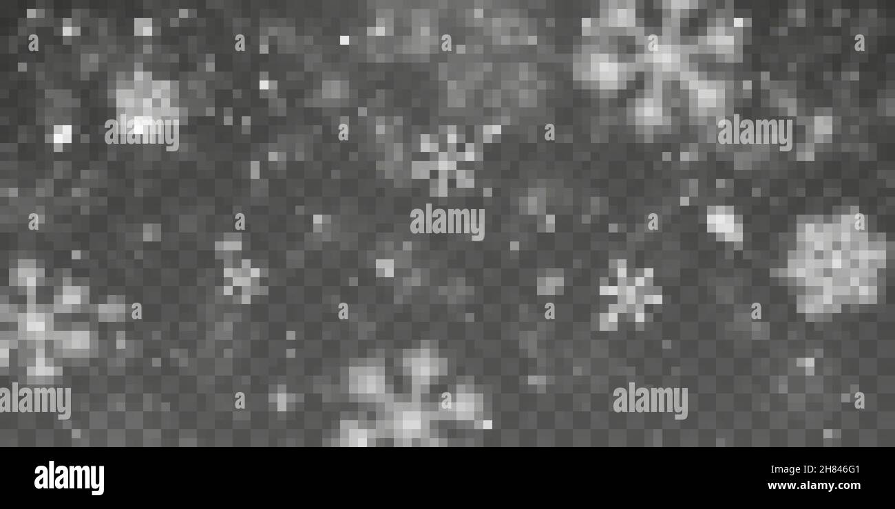 Christmas snow. Falling snowflakes on transparent background. Snowfall ...