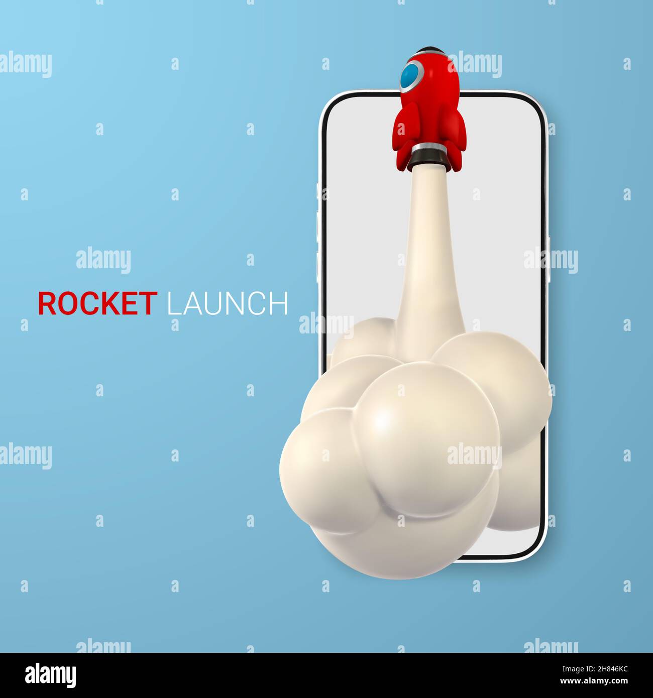 3d rocket spaceship render and draw by mesh. Realistic modern digital rocket. Vector illustration. Stock Vector