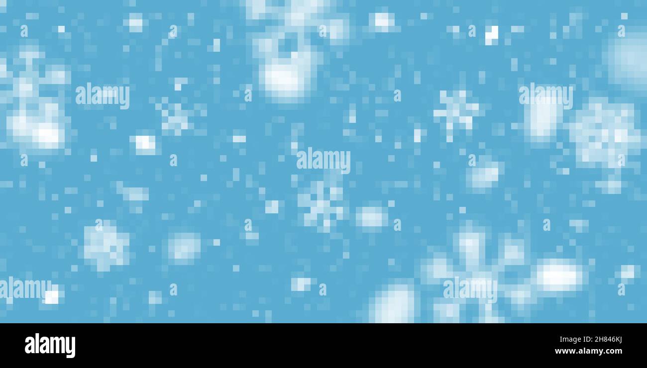 Christmas snow. Falling snowflakes on blue background. Snowfall. Vector ...