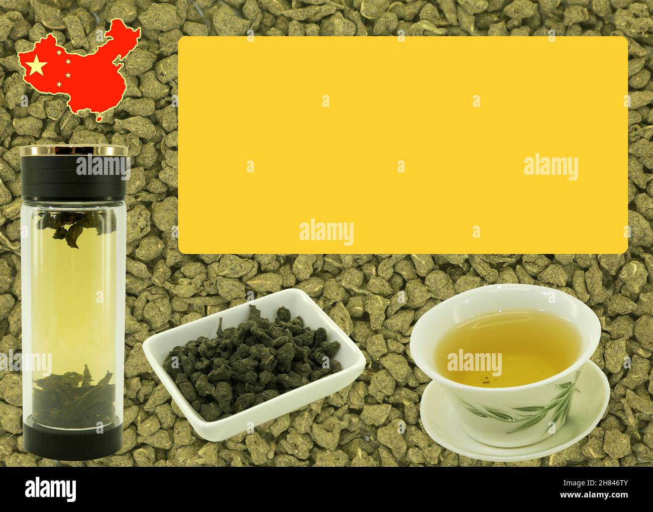 Chinese tea. Ginseng green tea. Blank for label or design on the