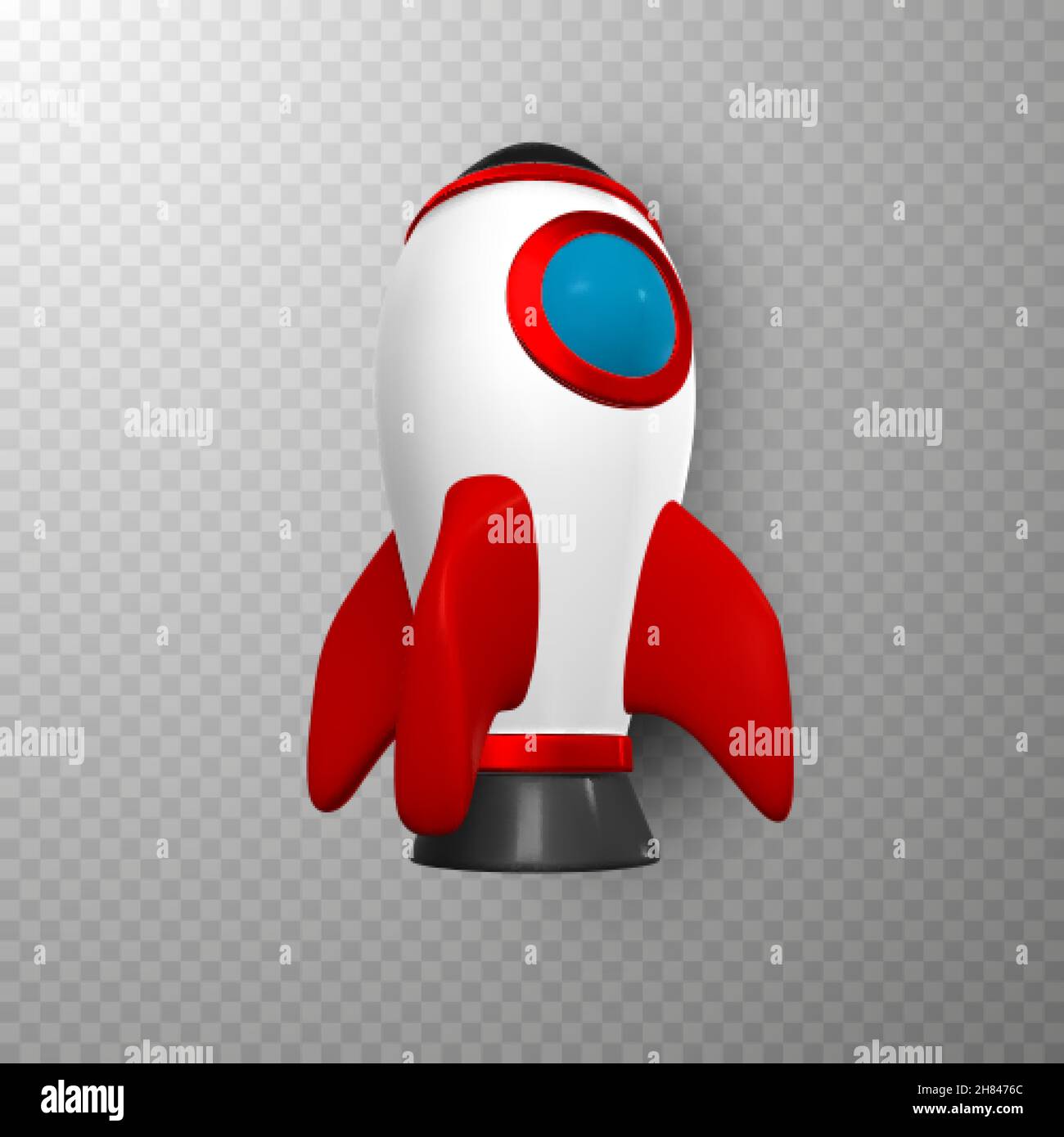3d rocket spaceship render and draw by mesh. Realistic modern digital rocket. Vector illustration. Stock Vector