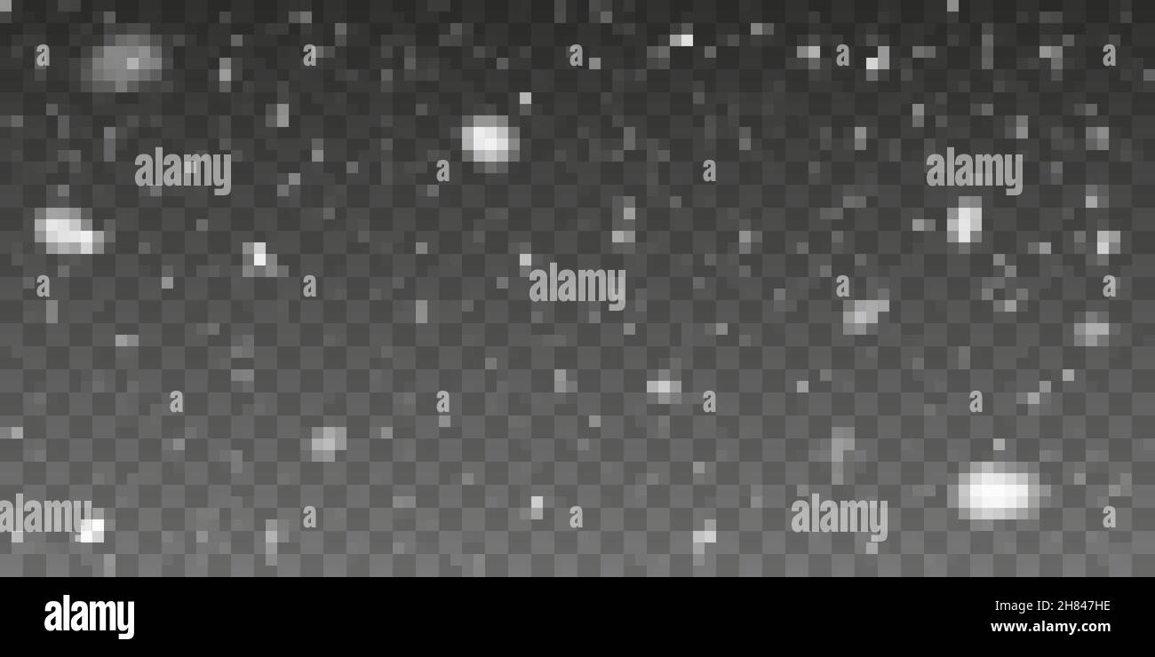 Christmas snow. Falling snowflakes on transparent background. Snowfall ...
