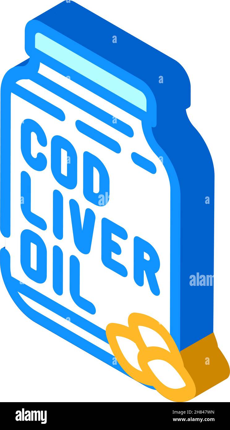 cod liver oil isometric icon vector illustration Stock Vector Image ...