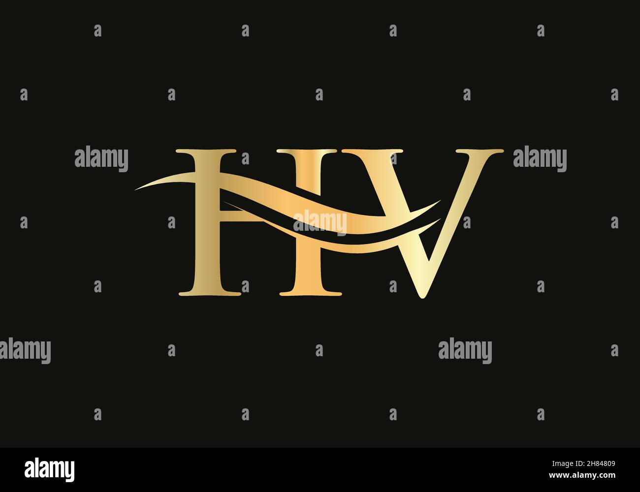 Modern HV logotype for luxury branding. Initial HV letter business logo design vector Stock Vector