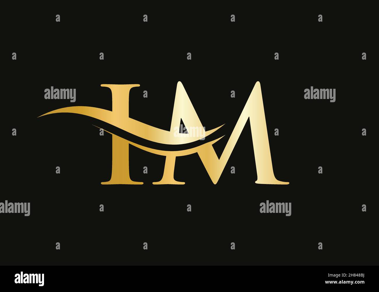 Premium Letter IM Logo Design with water wave concept. IM letter logo ...