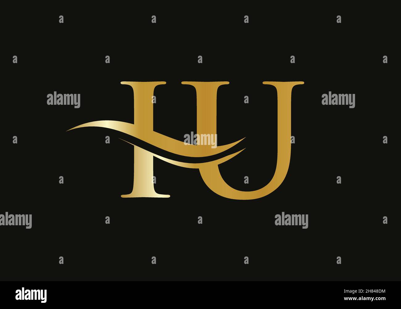 Modern IU logotype for luxury branding. Initial IU letter business logo design vector Stock Vector