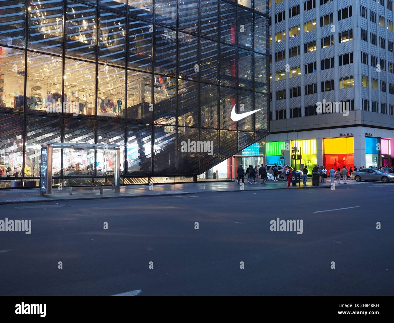 Image of the Nike store located on 5th Avenue. Stock Photo