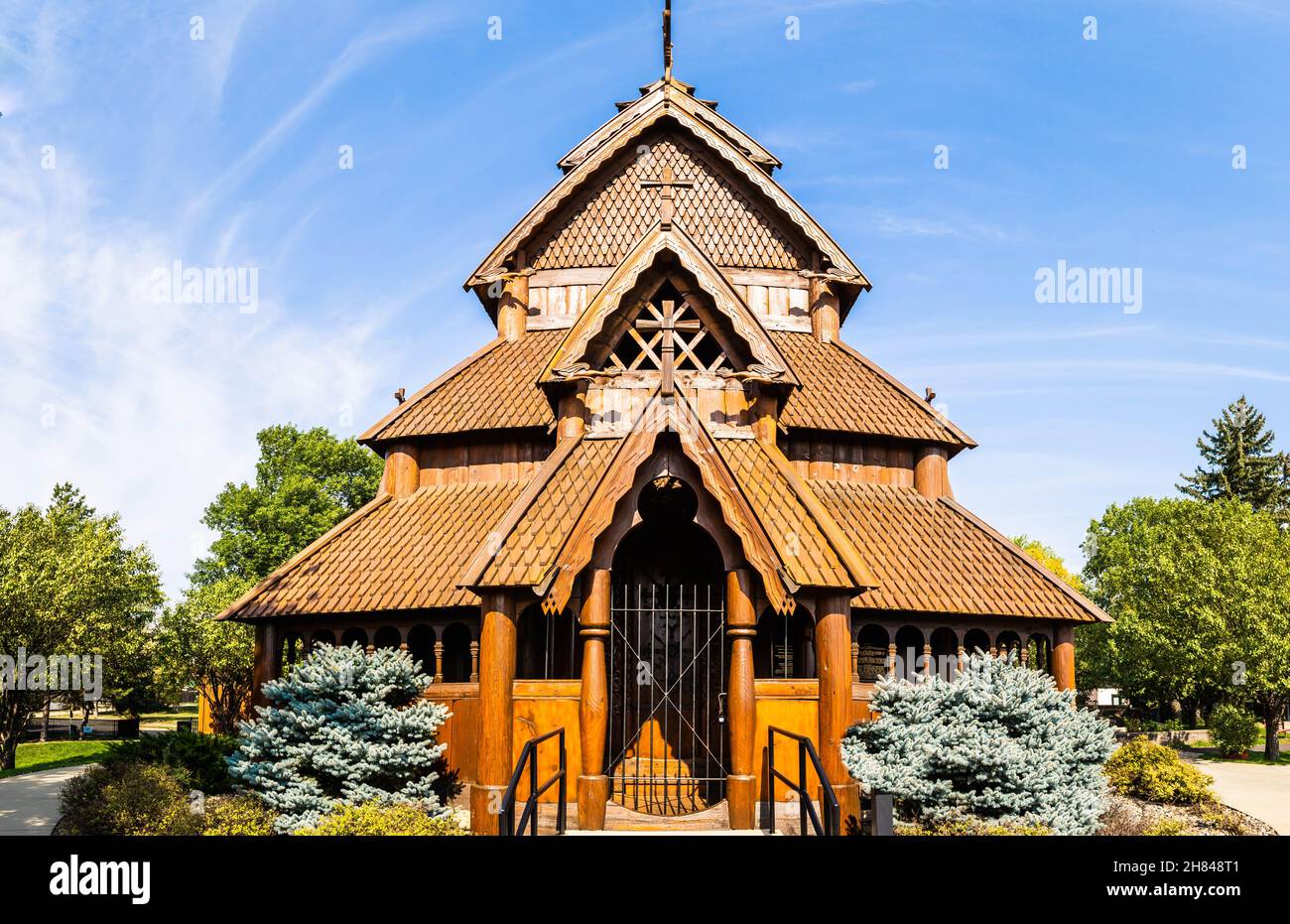 Stave church of Norwegian design found in Minot, North Dakota with