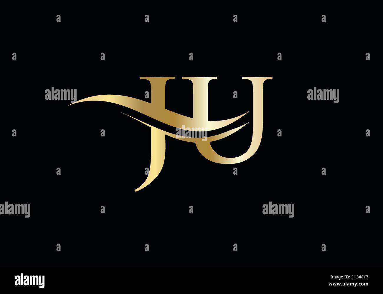 Modern JU logotype for luxury branding. Initial JU letter business logo design vector Stock Vector
