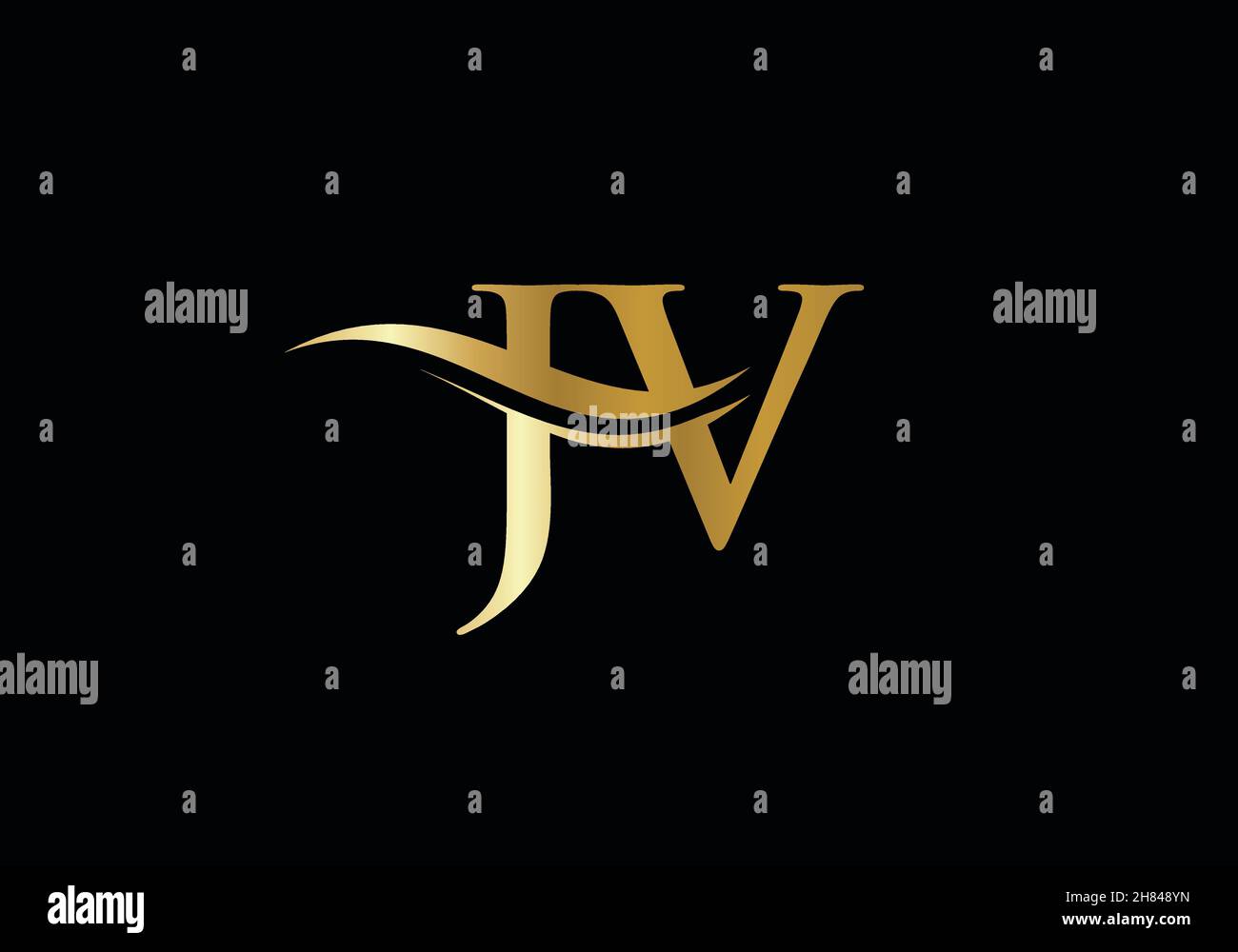 Modern JV logotype for luxury branding. Initial JV letter business logo design vector Stock Vector
