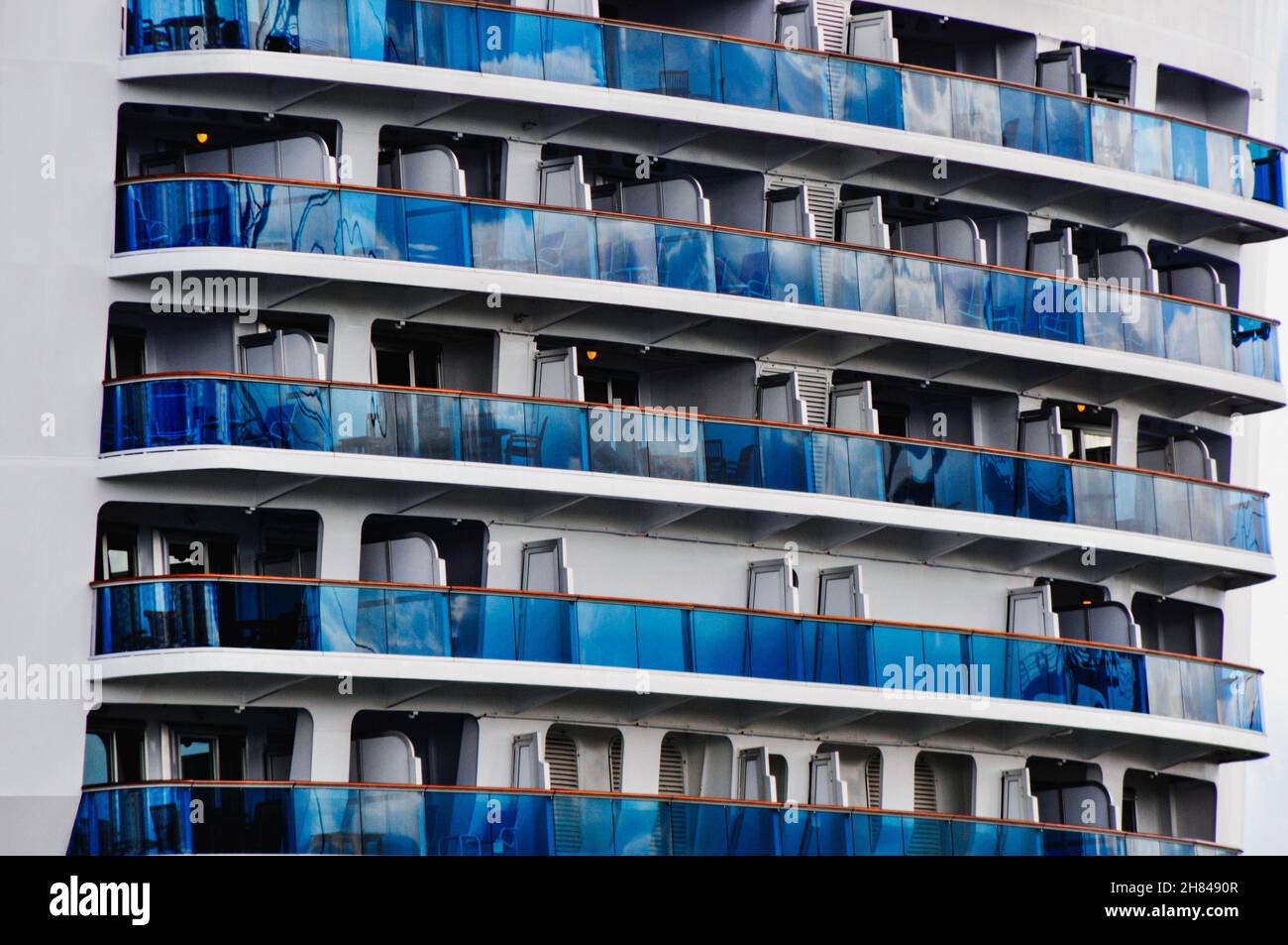 View of balconies of a cruise ship Stock Photo - Alamy