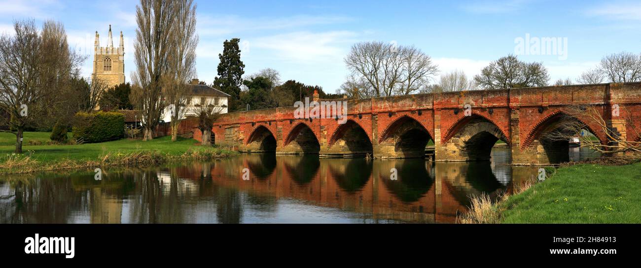 Bridge over the river Great Ouse, Great Barford village, Bedfordshire