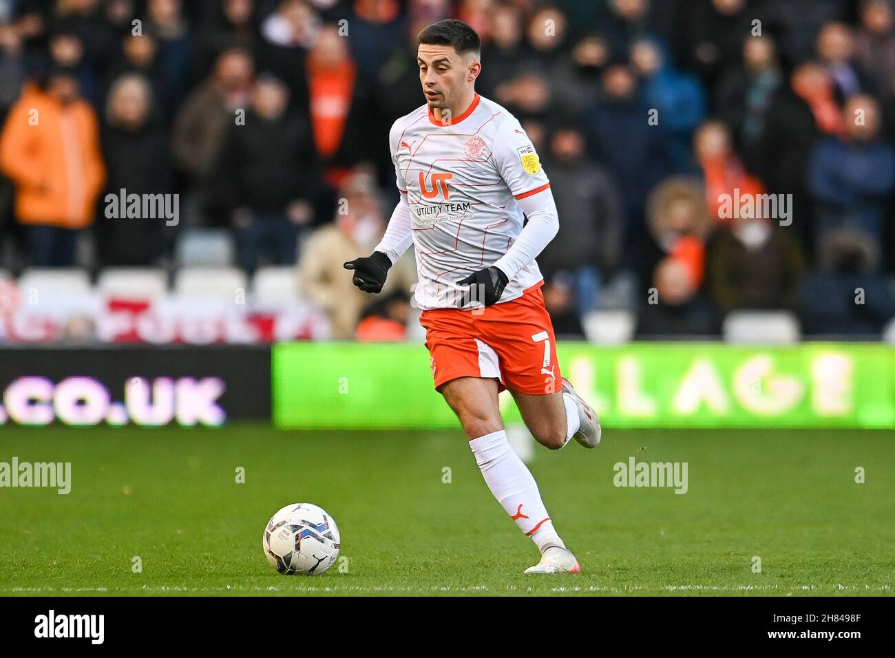 Owen Dale 7 of Blackpool in action during the game Stock Photo Alamy