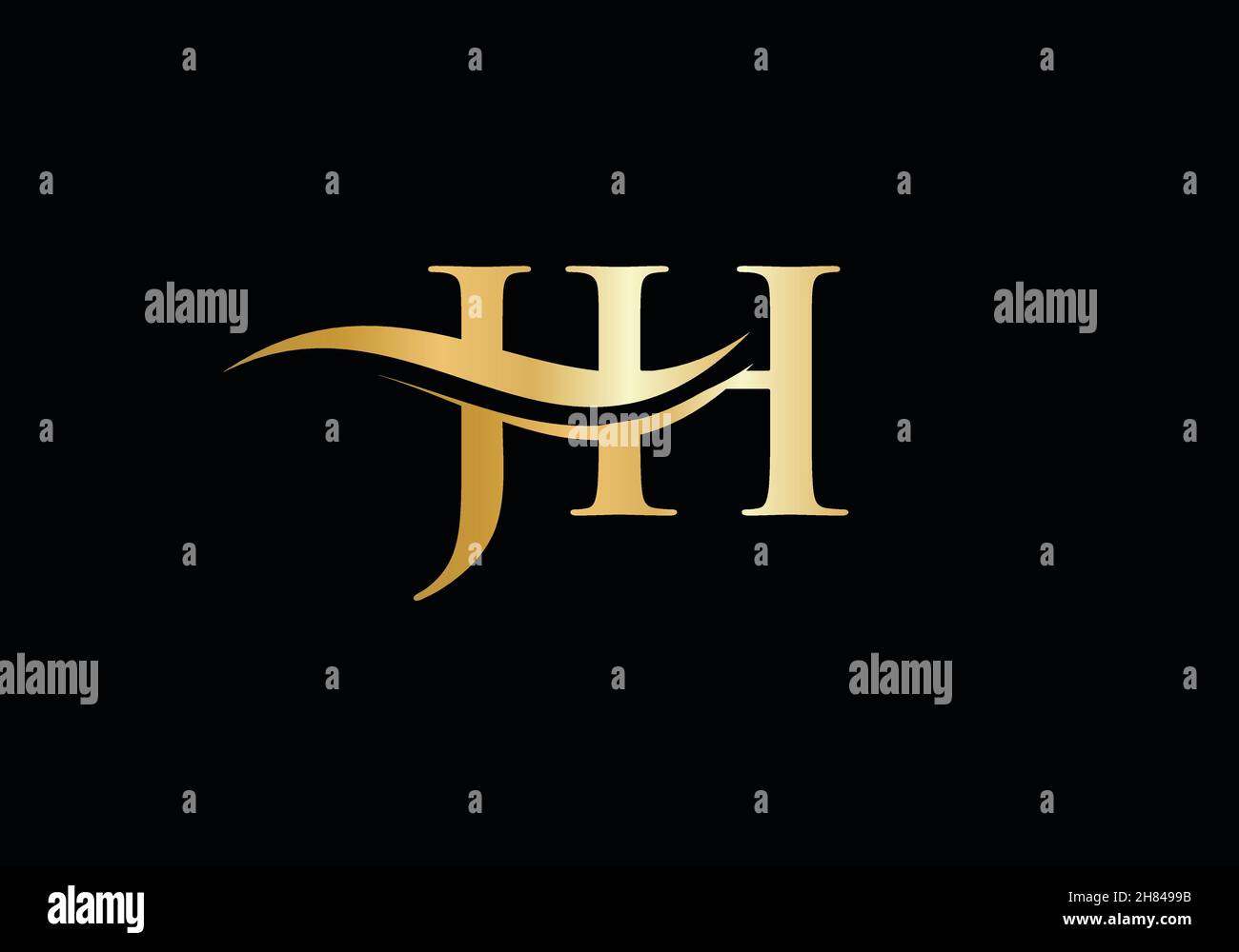 Initial monogram letter JH logo design Vector. JH letter logo design ...