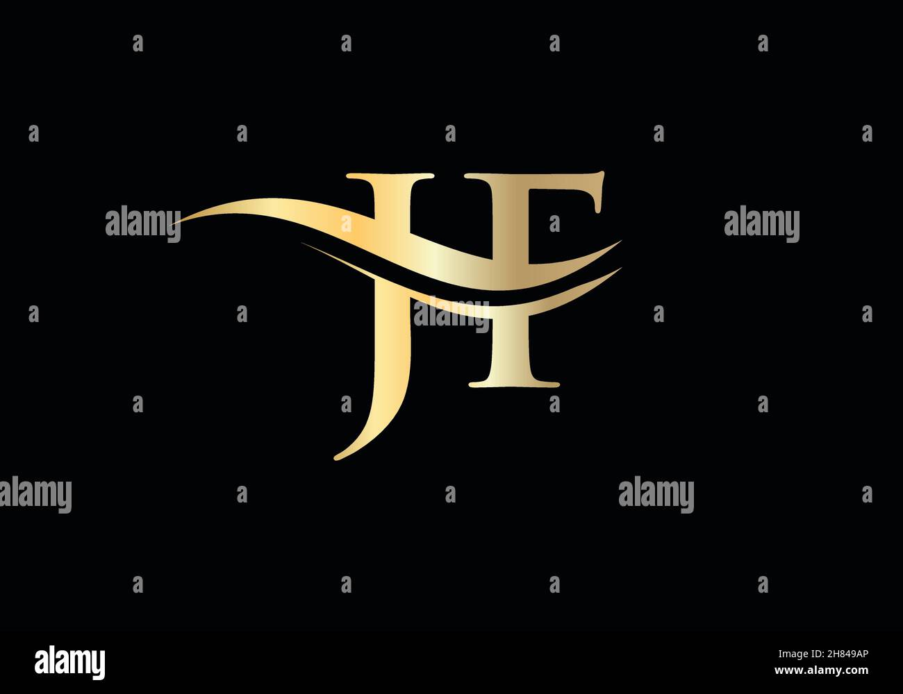 Modern letter JF logo design Vector. Initial linked letter JF logo design with creative, minimal and modern trendy Stock Vector