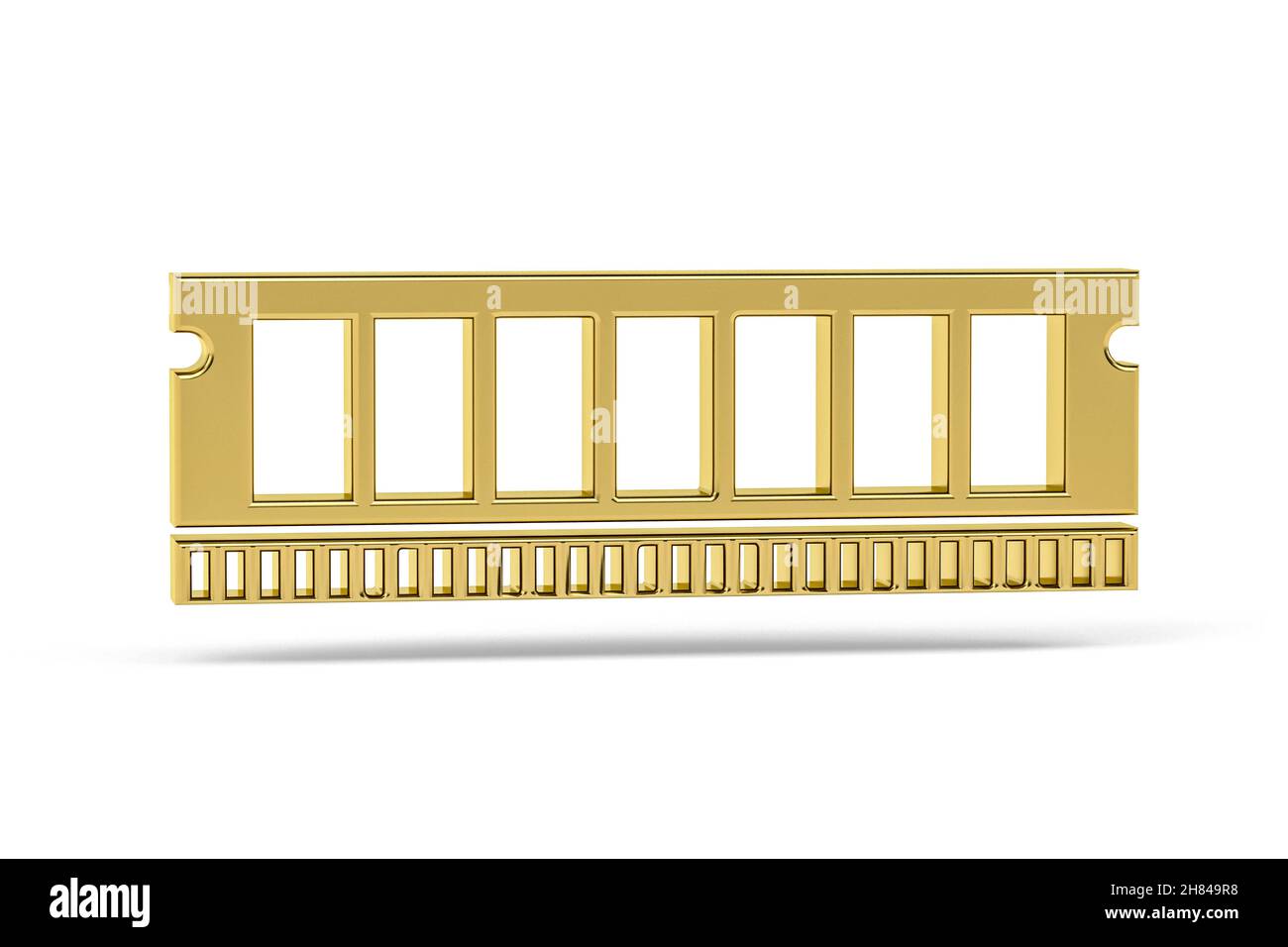 Golden 3d RAM Memory icon isolated on white background - 3d render ...