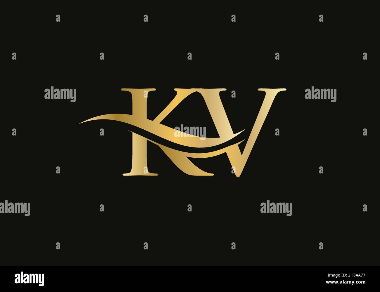 Modern KV logotype for luxury branding. Initial KV letter business logo design vector Stock Vector