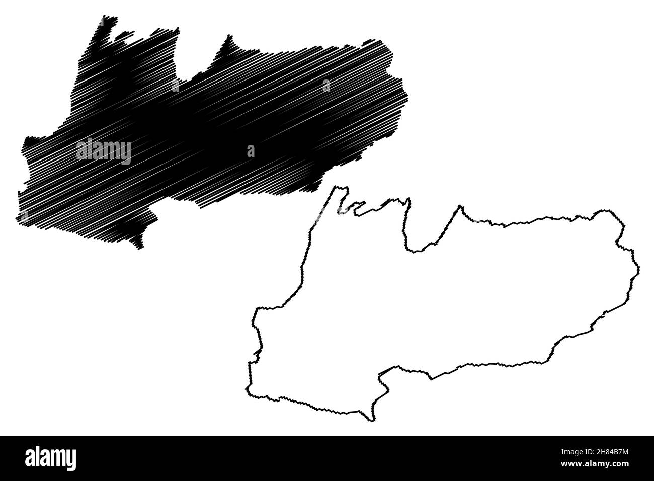 West Khasi Hills district (Meghalaya State, Republic of India) map