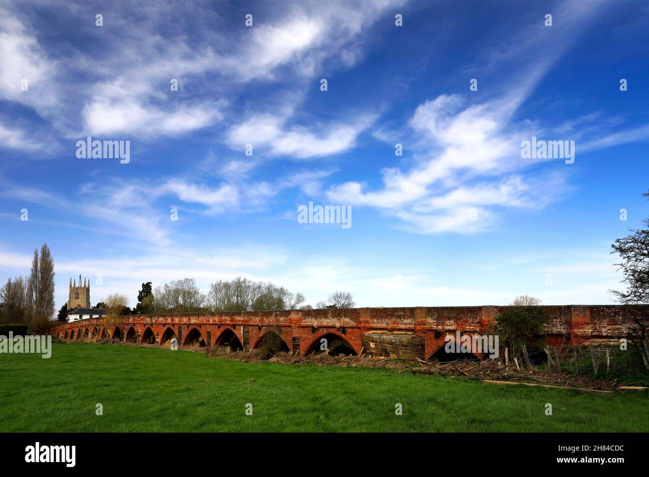 Bridge over the river Great Ouse, Great Barford village, Bedfordshire